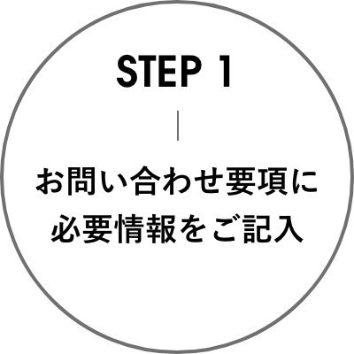 STEP1 お問い合わせ事項に必要情報をご記入